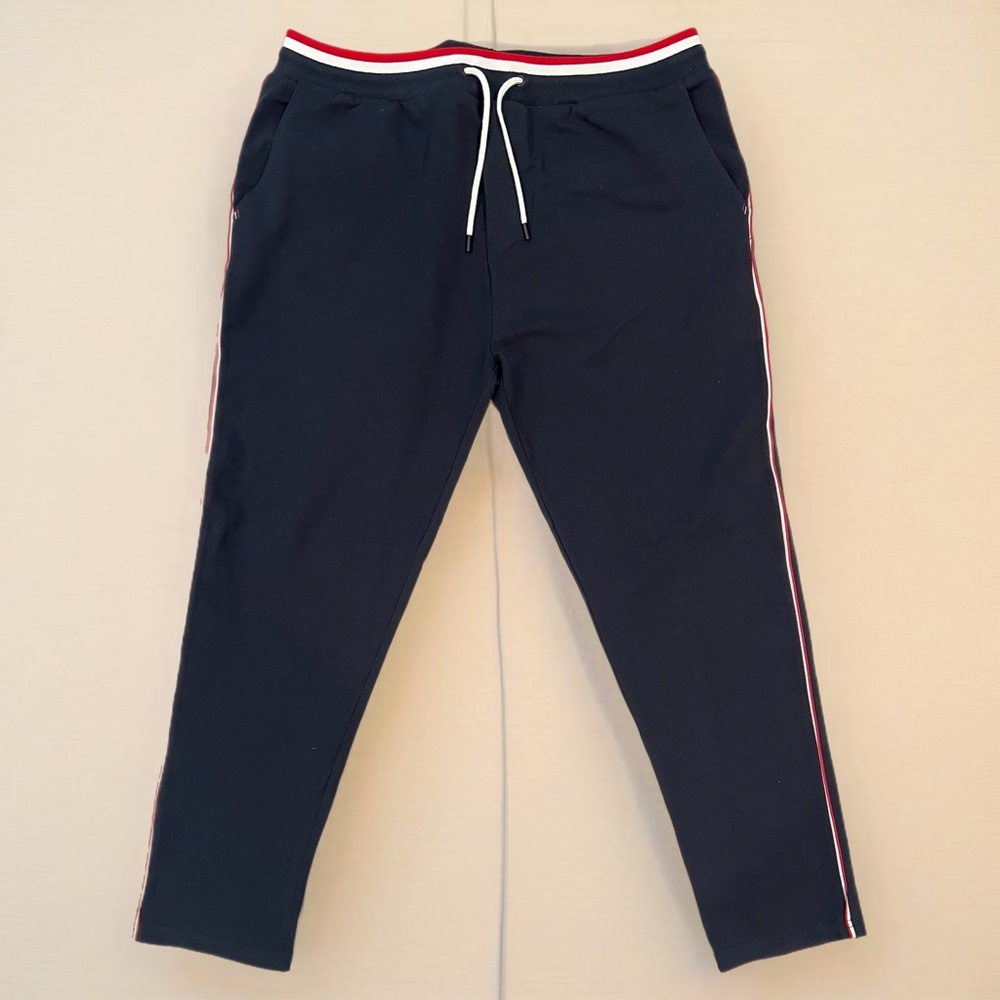 Zara Men’s Navy Slim Fit Joggers with Stripe Detail - Size XXL